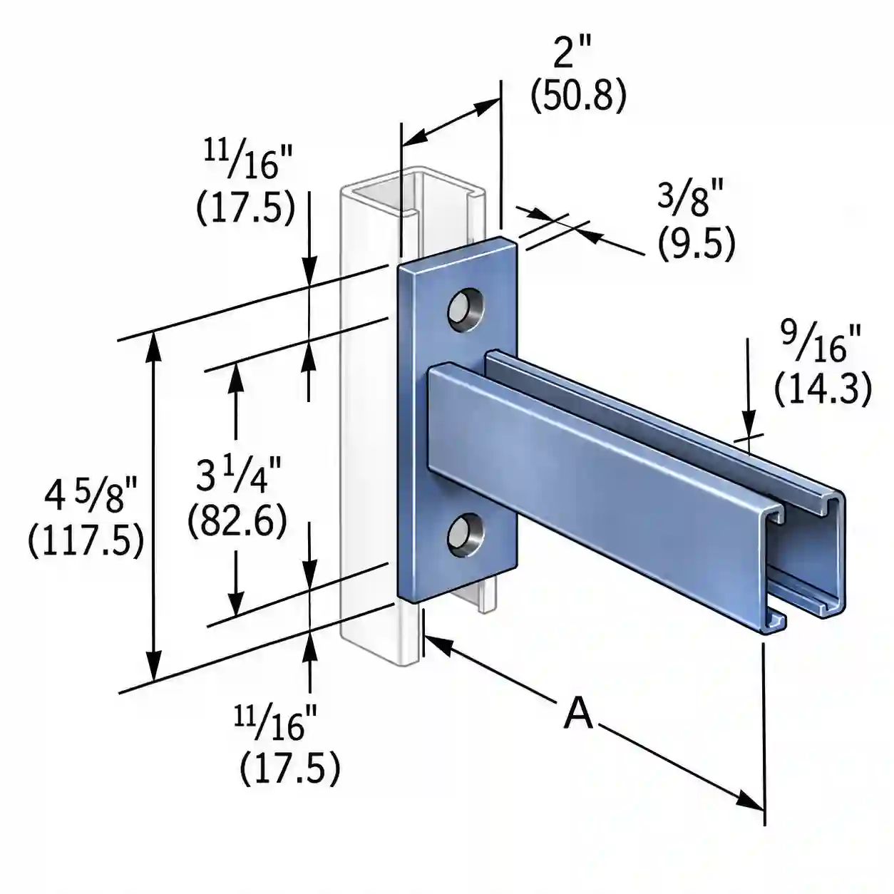 Ménsulas Simples y Dobles Galvanizado en Caliente para Sistema Strut Unistrut - Imagen 3