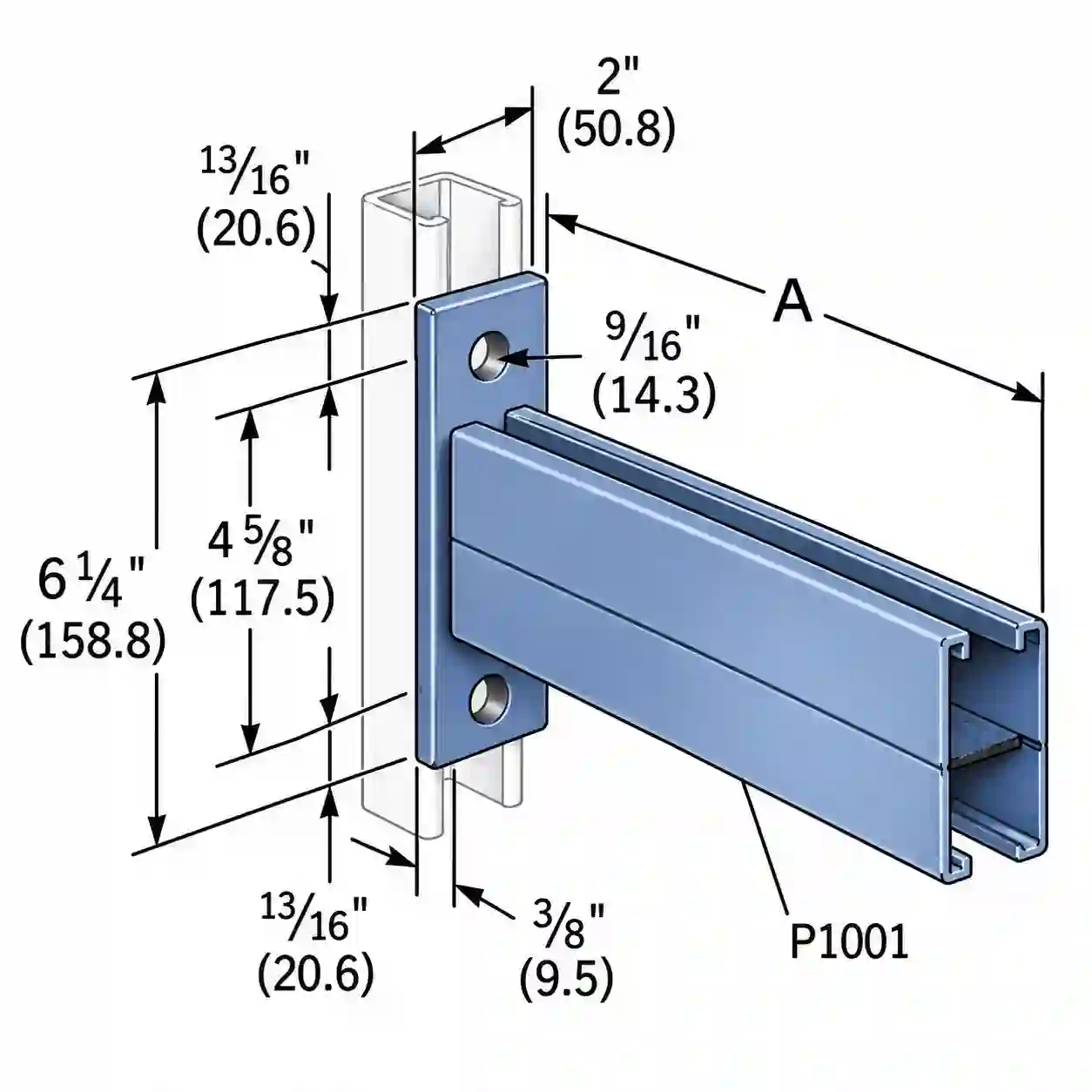 Ménsulas Simples y Dobles Galvanizado en Caliente para Sistema Strut Unistrut - Imagen 2